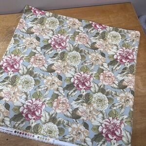 Waverly Inspirations Floral Fabric Blue Pink Peach Botanical Vtg Style 46x44